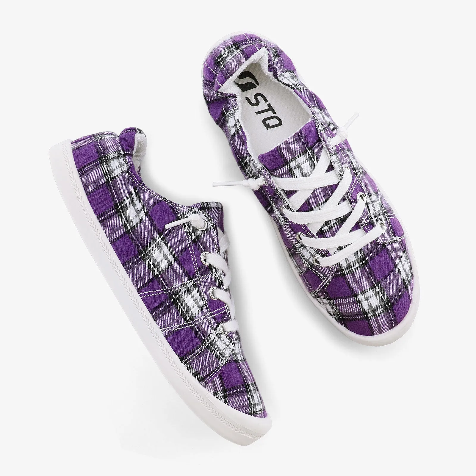 STQ Plaid Slip-Ons Casual Shoes