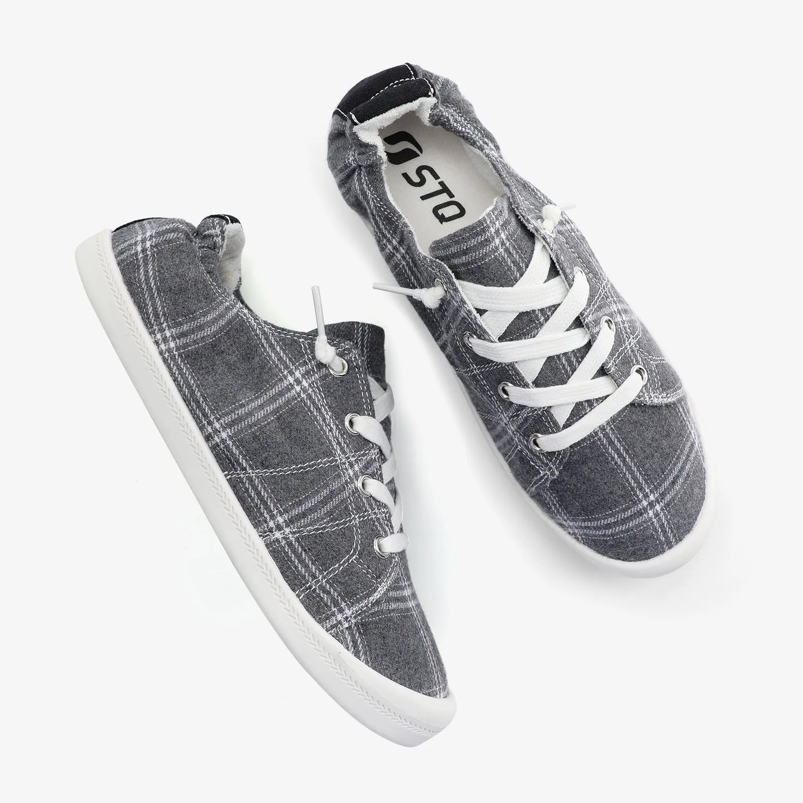 STQ Plaid Slip-Ons Casual Shoes