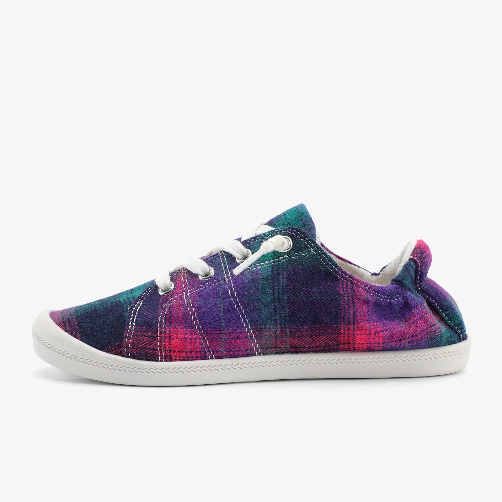 STQ Plaid Slip-Ons Casual Shoes