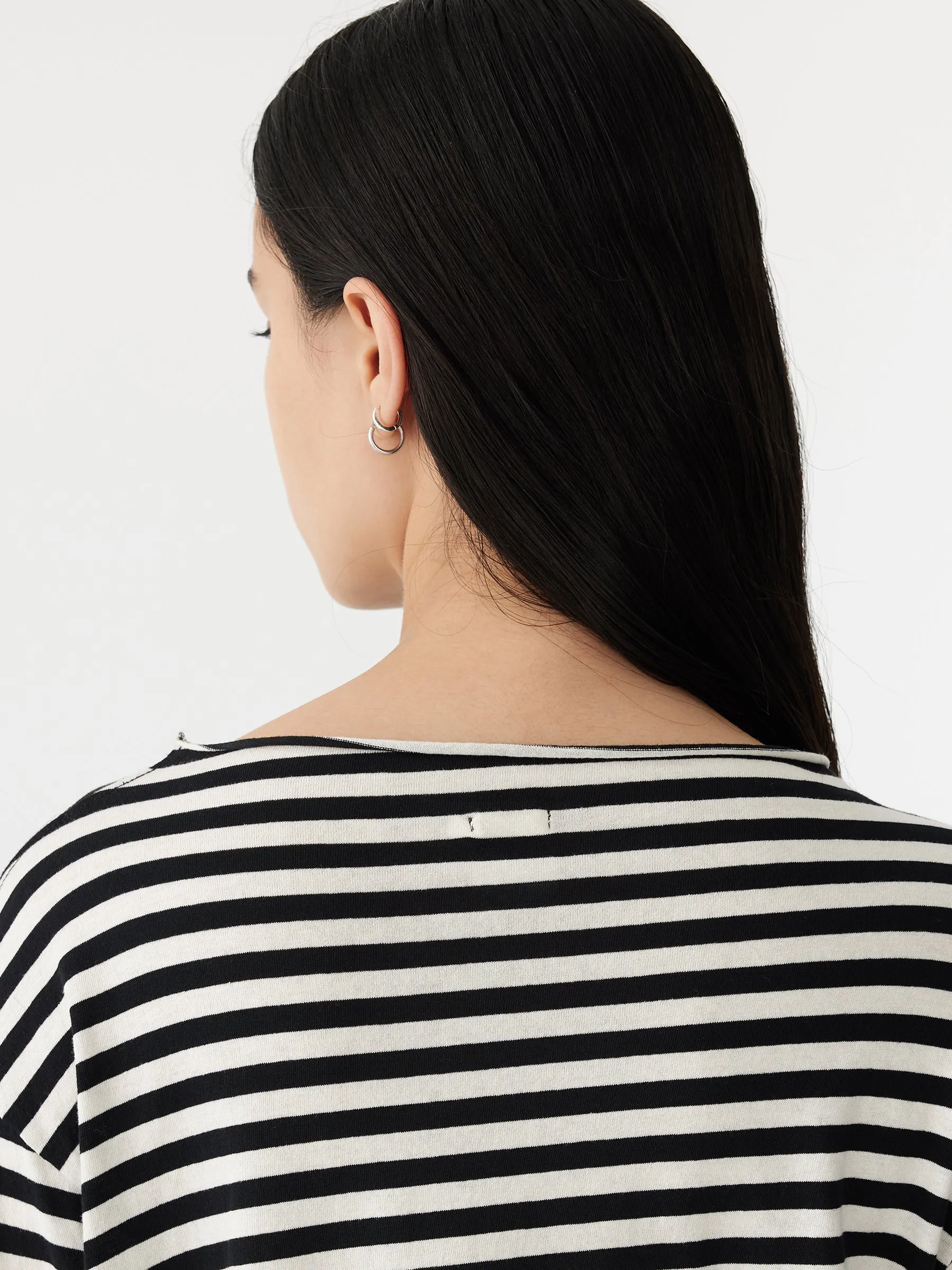 stripe boxy long sleeve t.shirt