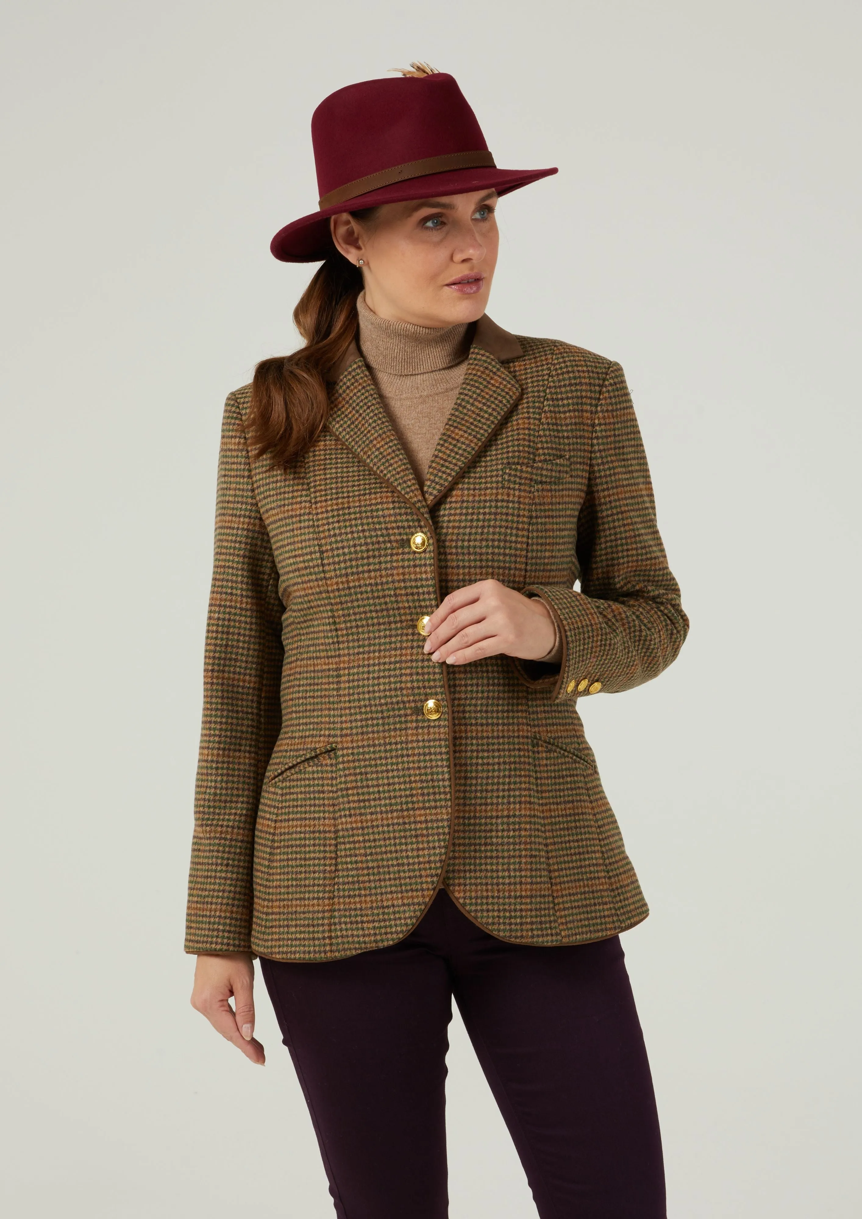 Surrey Ladies Tweed Blazer In Sycamore - Regular Fit