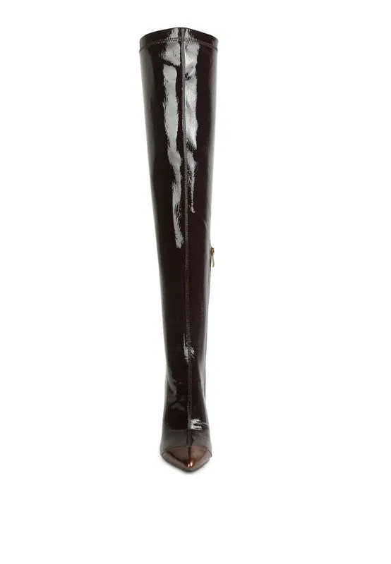 TEEK - Chimes High Heel Patent Long Boots