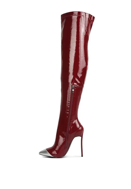 TEEK - Chimes High Heel Patent Long Boots