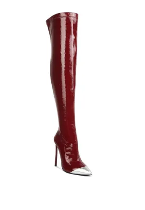 TEEK - Chimes High Heel Patent Long Boots