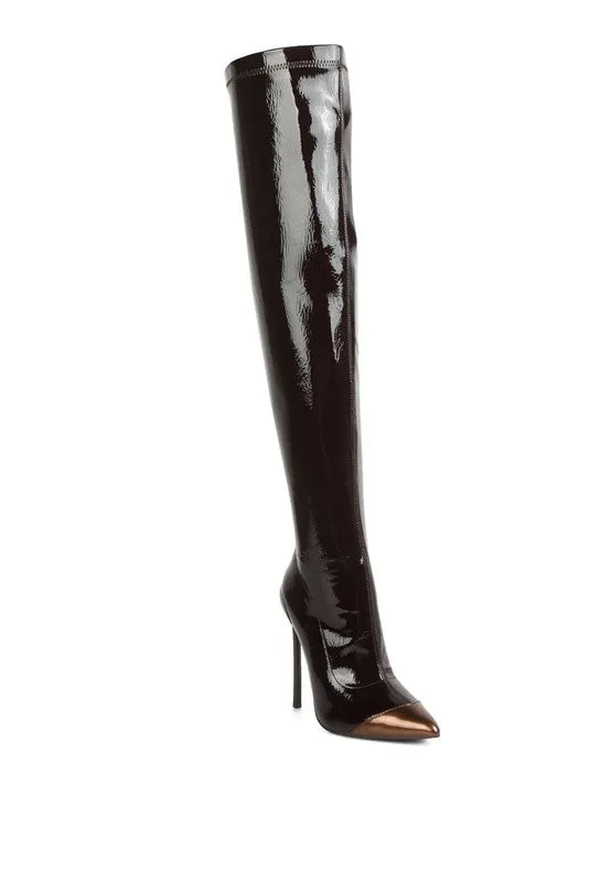 TEEK - Chimes High Heel Patent Long Boots