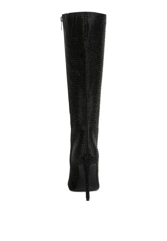 TEEK - Diamante Set High Heeled Calf Boot