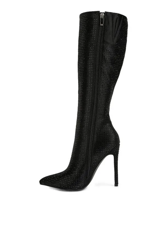 TEEK - Diamante Set High Heeled Calf Boot