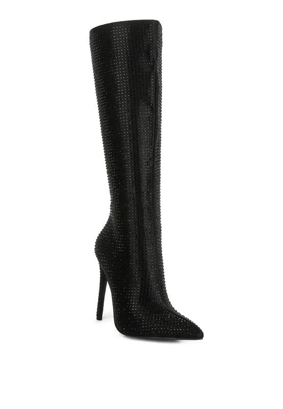 TEEK - Diamante Set High Heeled Calf Boot