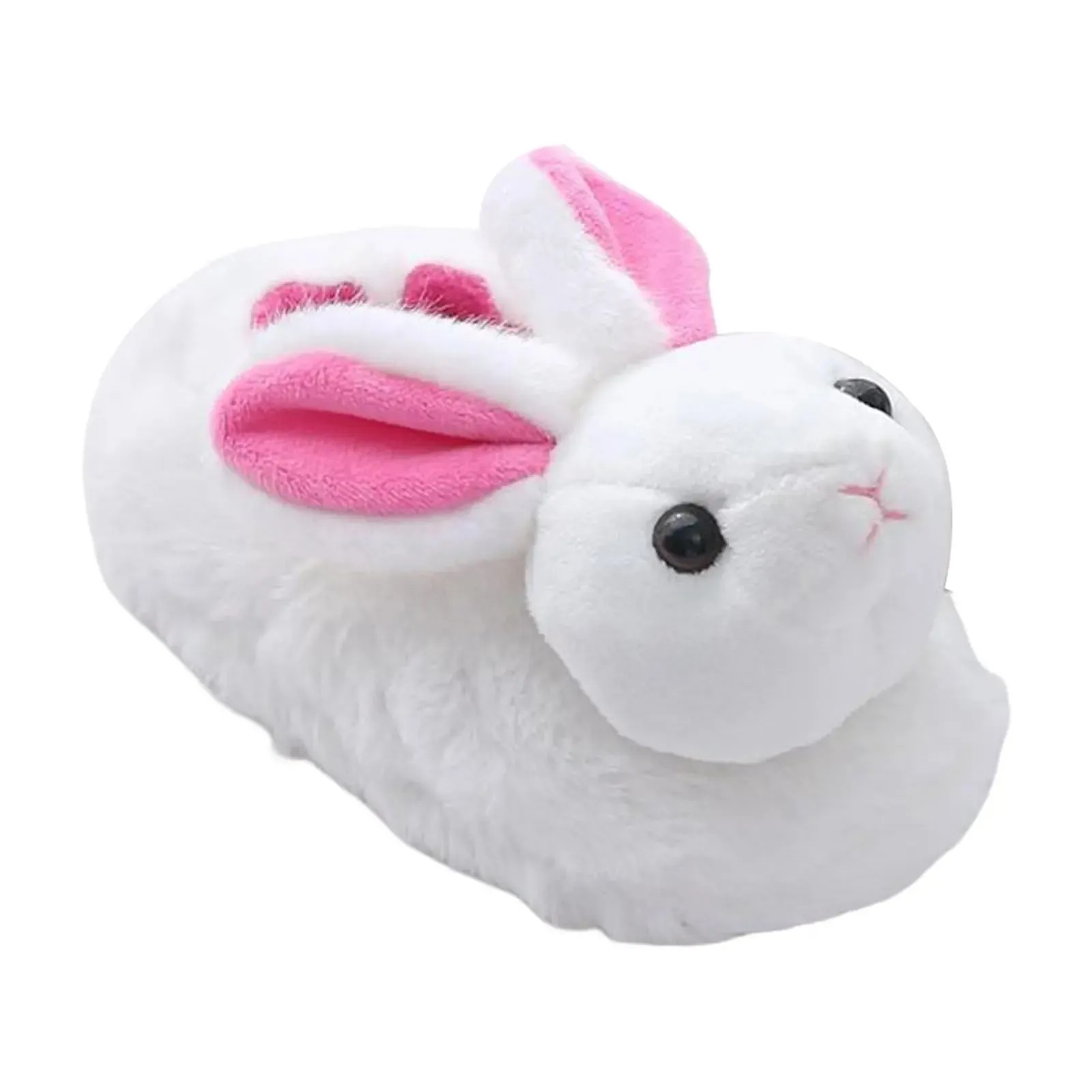 White Rabbit Slippers with Pink Ears for Girls