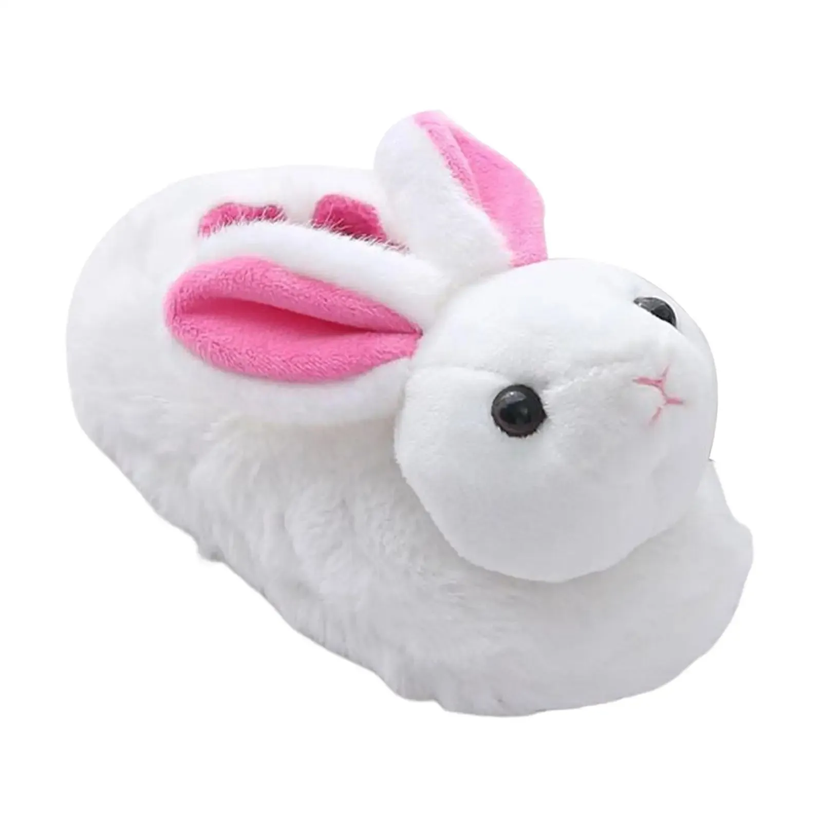 White Rabbit Slippers with Pink Ears for Girls